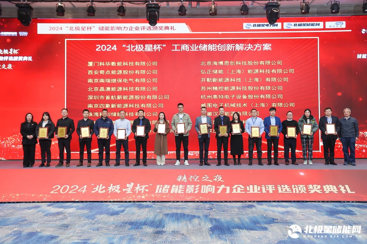 壹号娱乐数能荣获2024“北极星杯”储能影响力两项荣誉